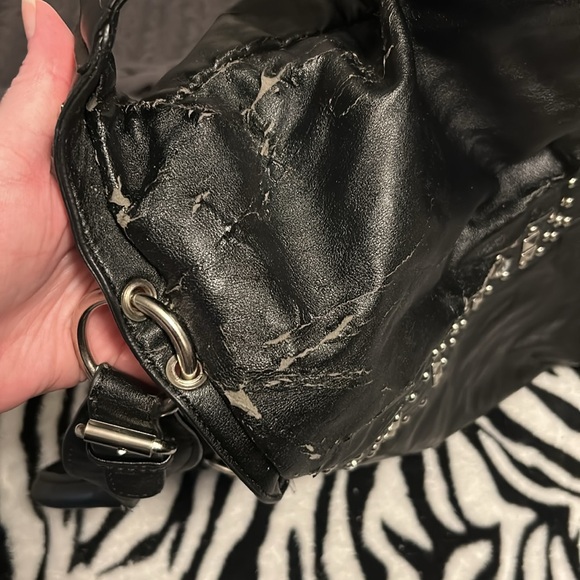 Black studded hobo style purse - Picture 9 of 12